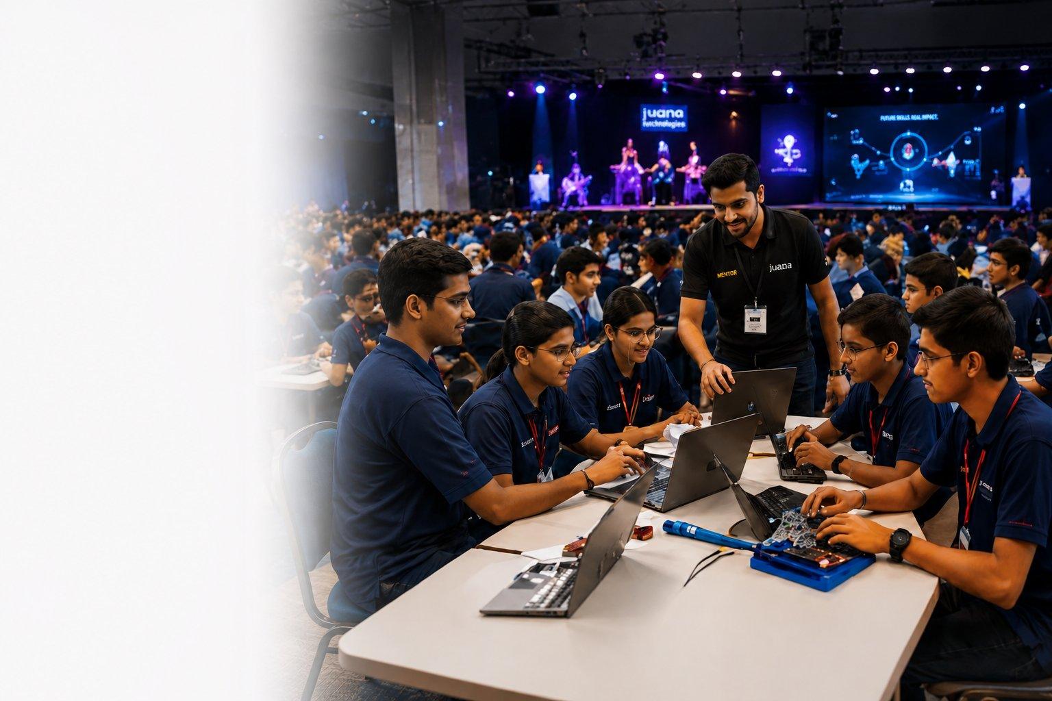 Hands-on innovation lab session with student teams